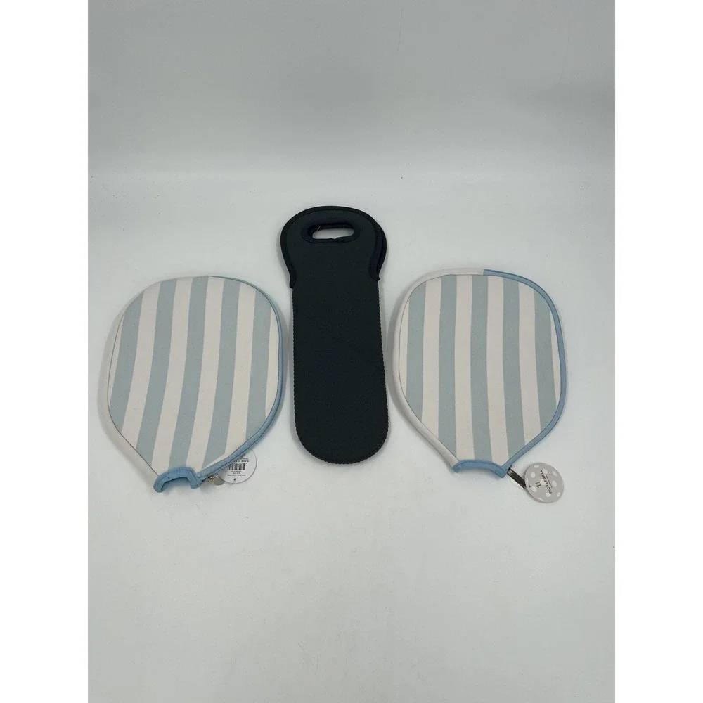 Pickleball‎ Paddle Cases Blue Stripe W/ Pickleball Ball Sleeve